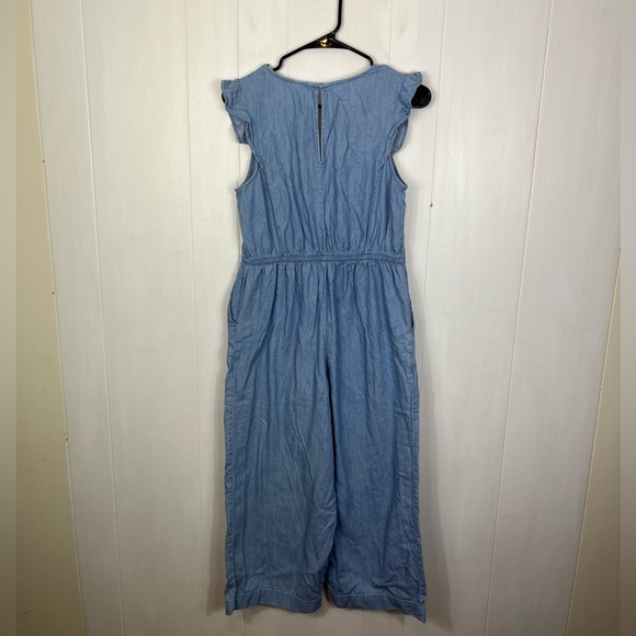 Old Navy Chambray Faux Wrap Tie Belt Jumpsuit Sz S - Picture 10 of 12